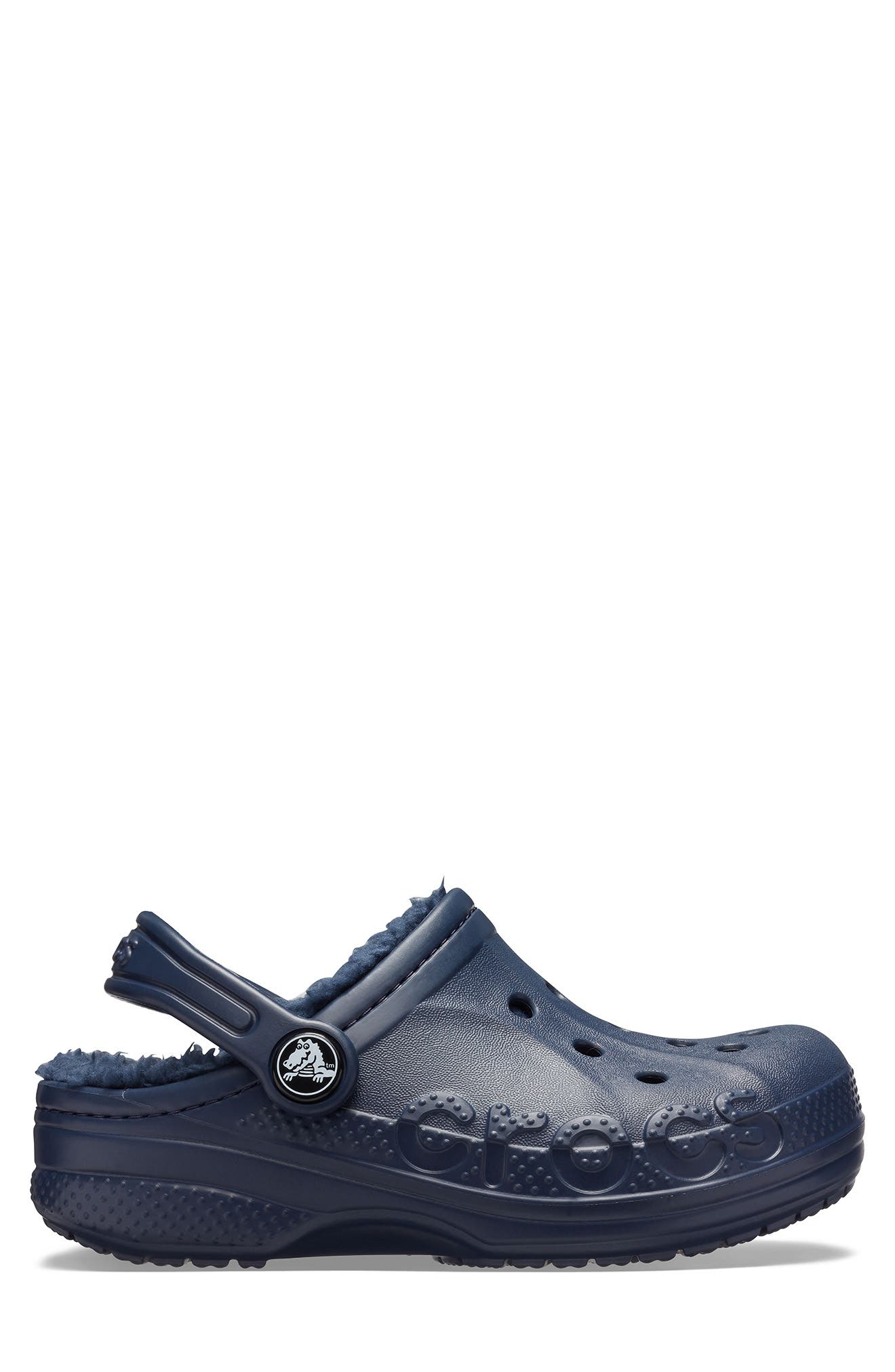 CROCS Baya Faux Shearling Lined Clog, Alternate, color, Navy/ Navy