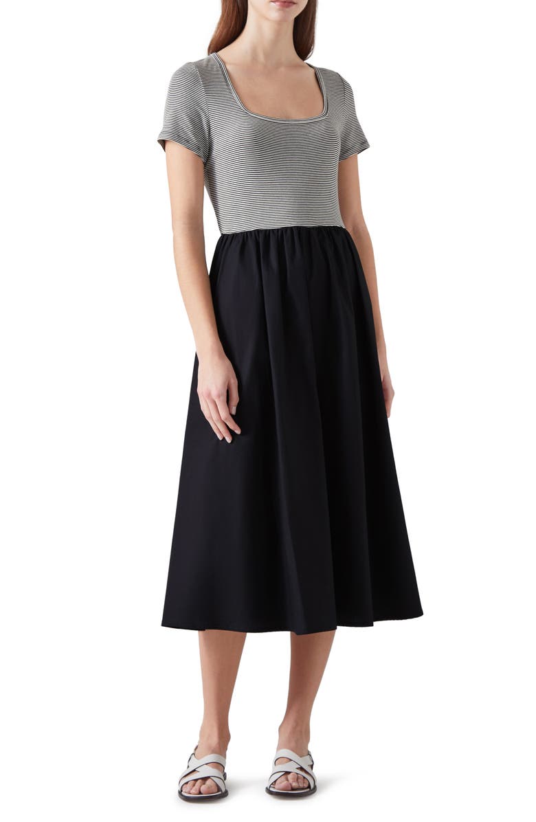 LK Bennett Serina Stripe Midi Dress, Main, color,