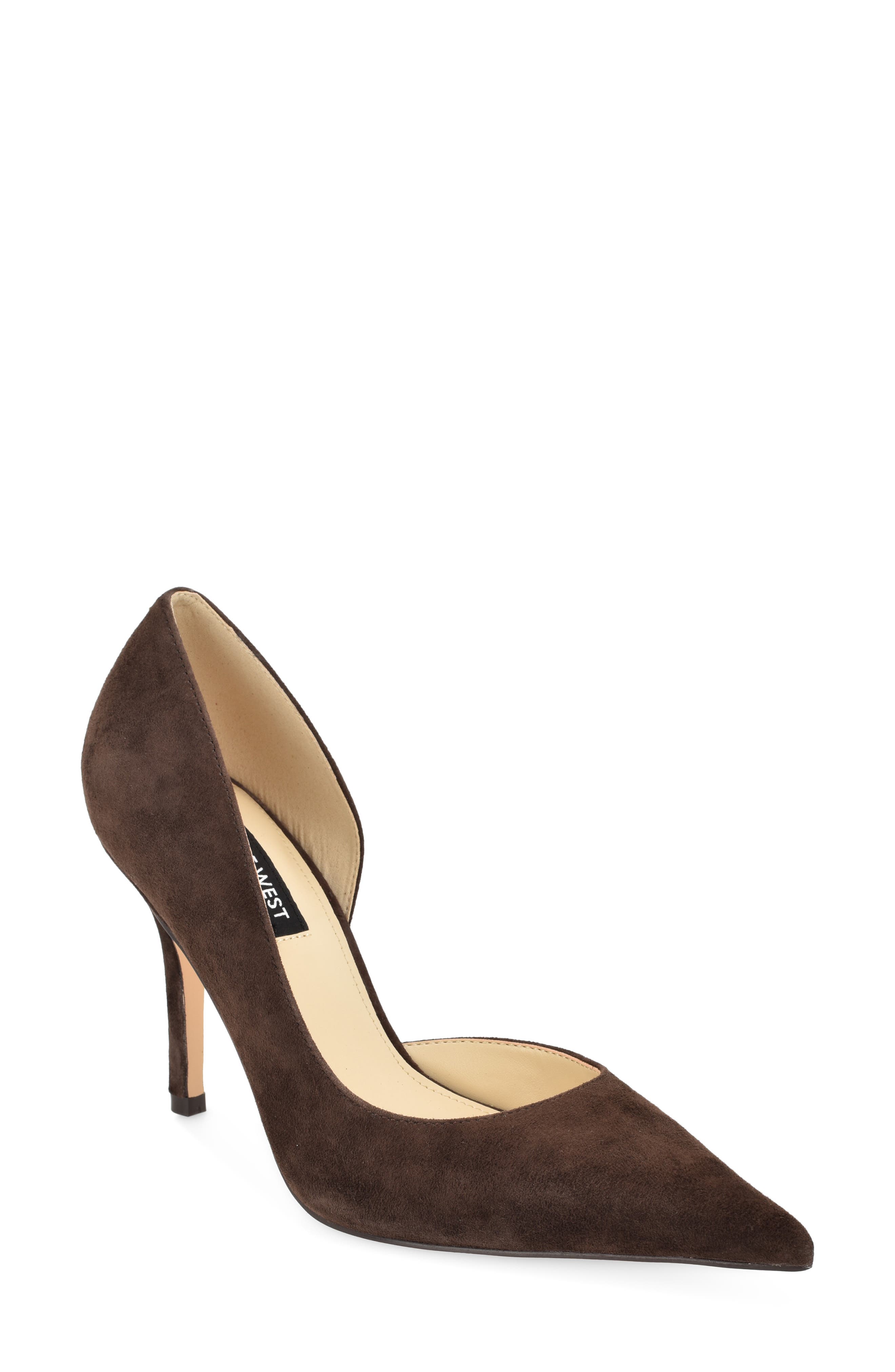 Grezza Pointed Toe Half d'Orsay Pump, Main, color, DBR01