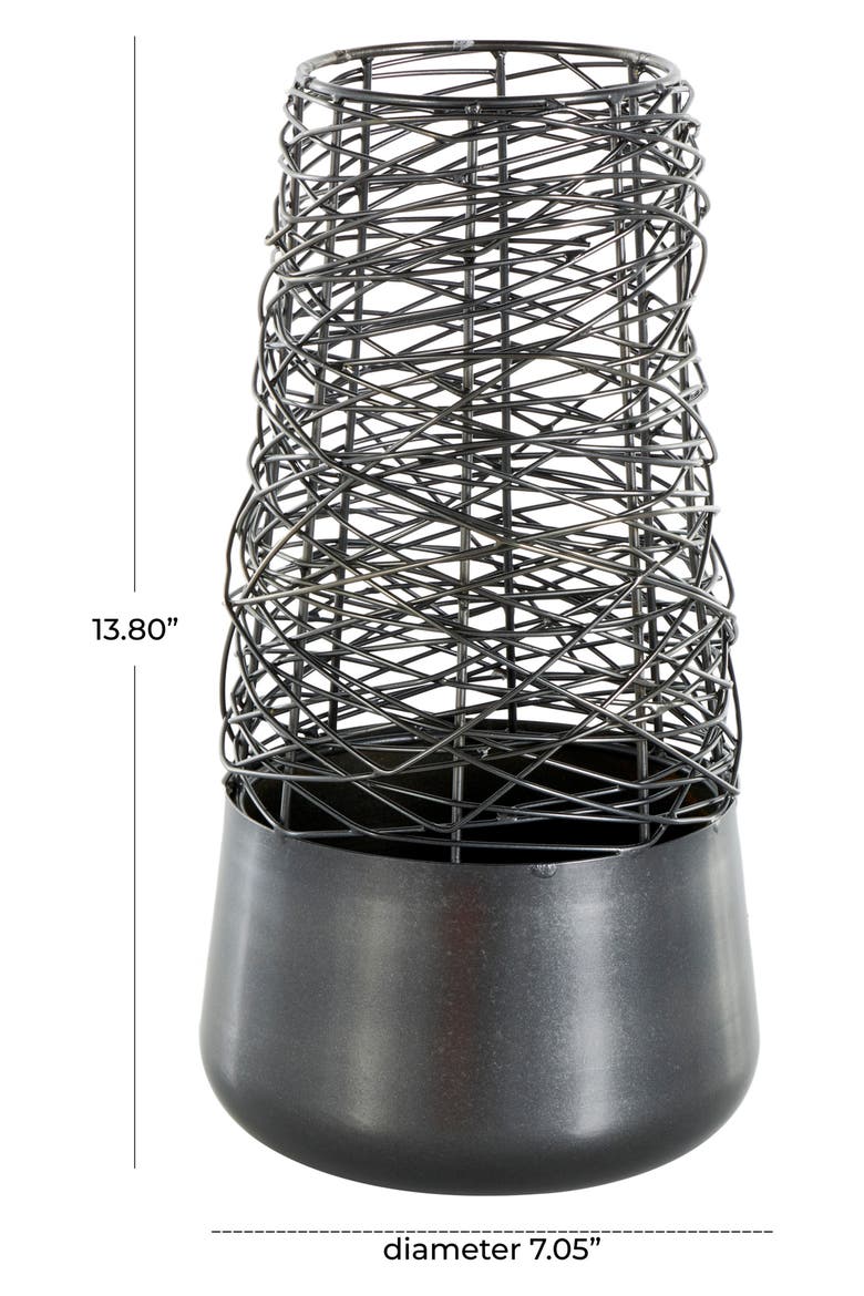 Mixed Metal Vase, Alternate, color, BLACK
