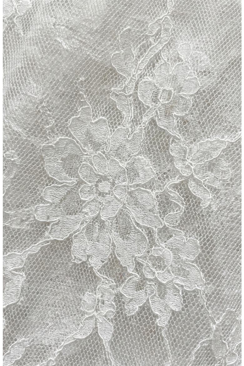 Layered Lace Sheer Hem Midi Skirt, Alternate, color, White