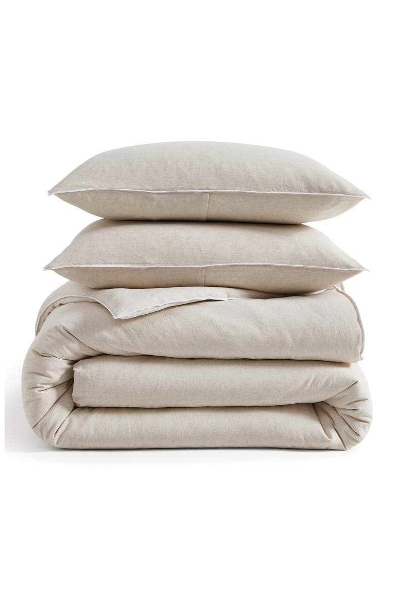 Washed Linen & Cotton Duvet Cover & Sham Set, Main, color, LINEN