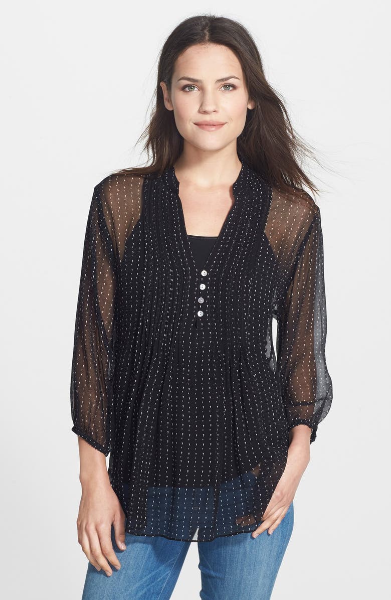 Casual Studio Sheer Pintuck Pleat Blouse, Main, color,