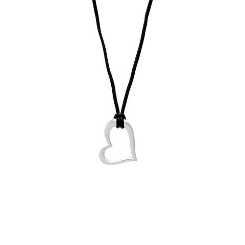 Colored Open Heart Pendant Necklace