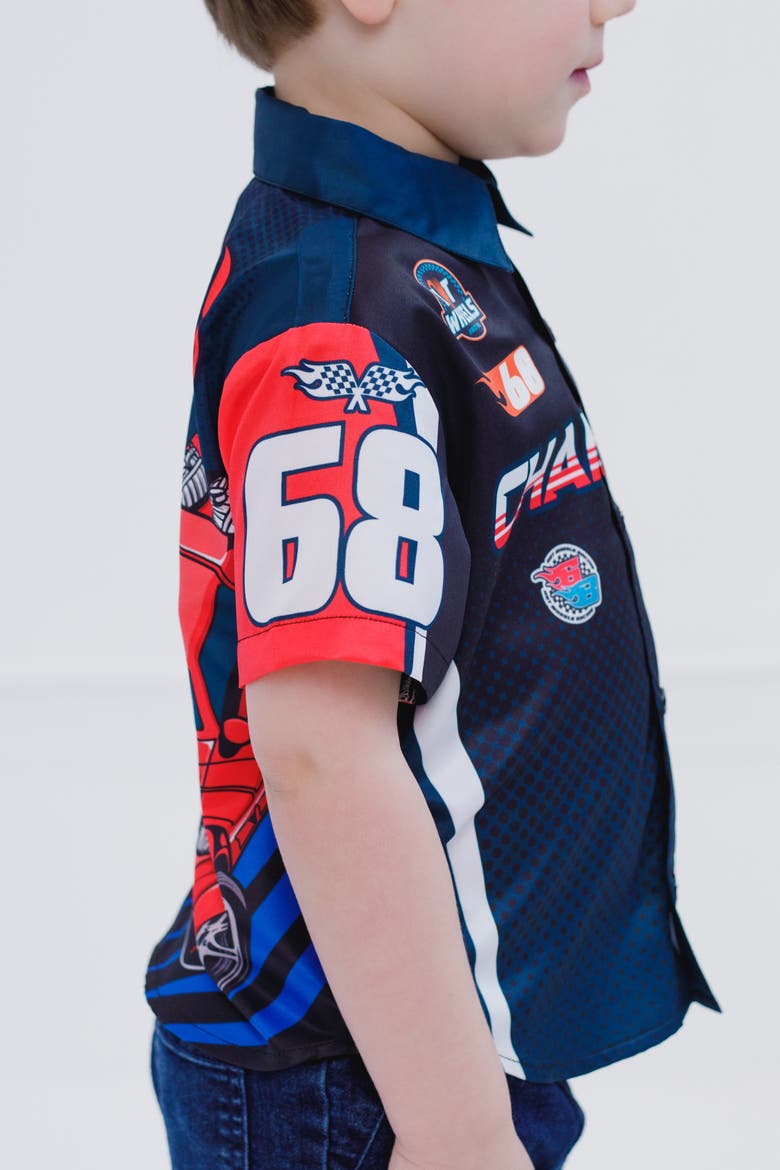 Button-Down Shirt, Alternate, color, Navy Blue Racing