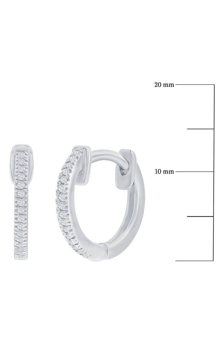 SIMONA Sterling Silver Pavé Diamond Huggie Hoop Earrings - 0.06ct., Alternate, color, Silver