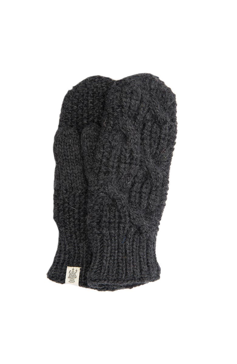 Nirvanna Designs Side Cable Knit Mittens, Main, color, Charcoal