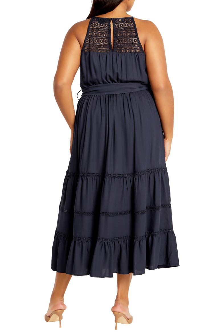 Alessia Sleeveless A-Line Dress, Alternate, color, NAVY