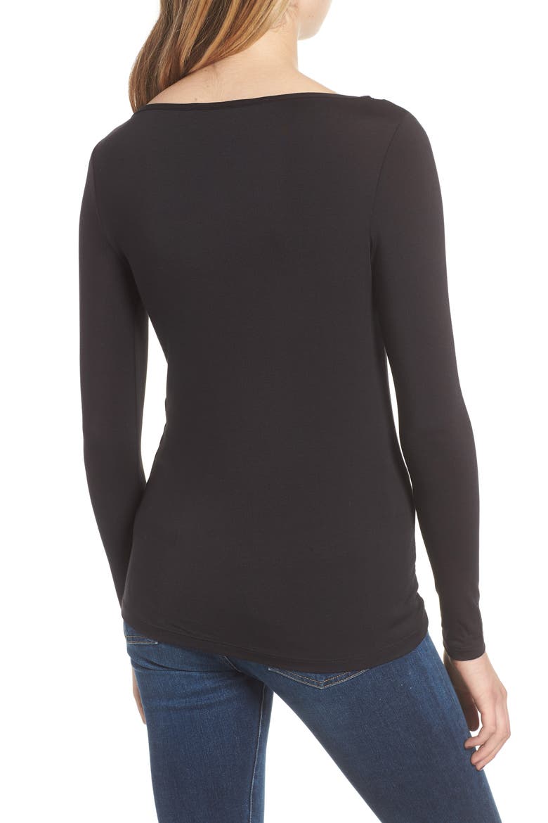 Francoise Stripe Top, Alternate, color, BLACK