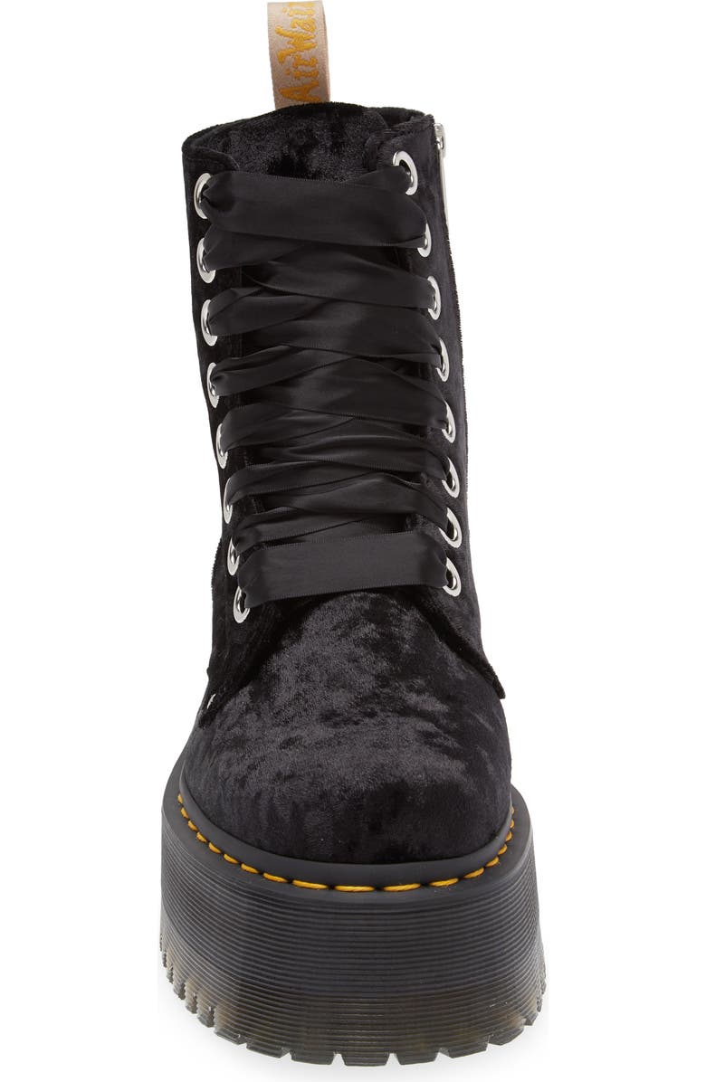 Dr. Martens Jadon Max Velvet Combat Boot, Alternate, color,