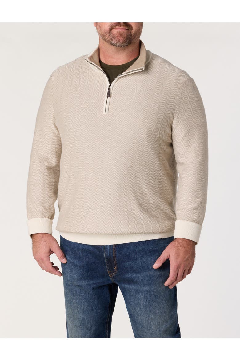Big & Tall Navtech jacquard 1/4-Zip Pullover, Alternate, color, NATURAL