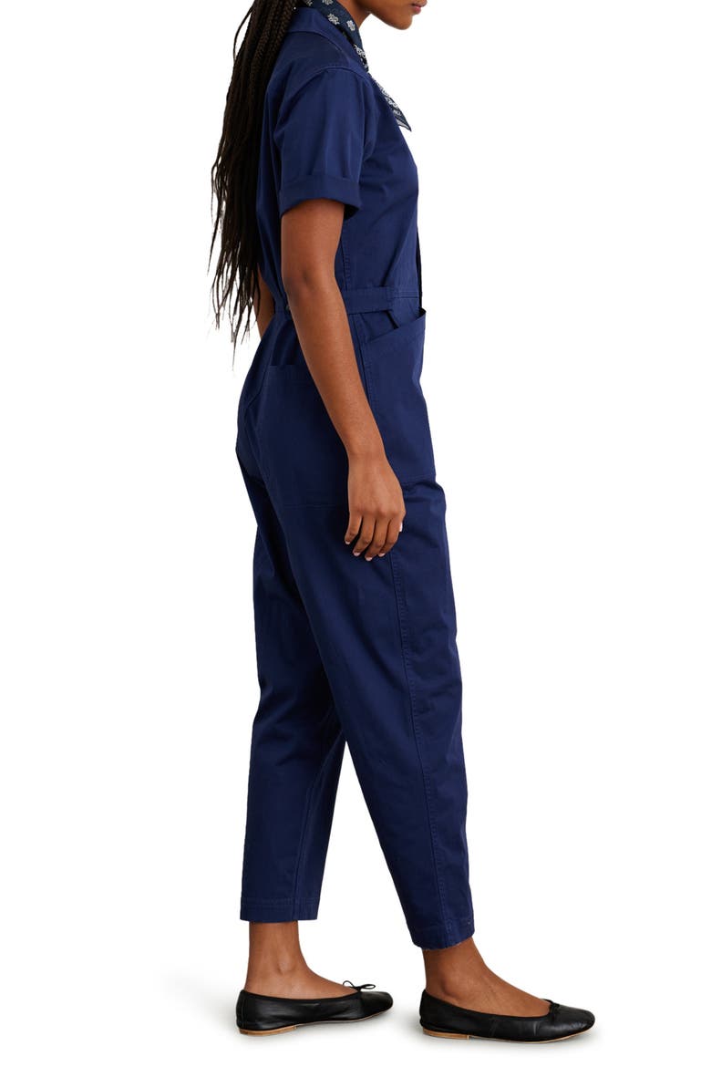 Romy Garment Dyed Cotton Boilersuit, Alternate, color, DARK NAVY