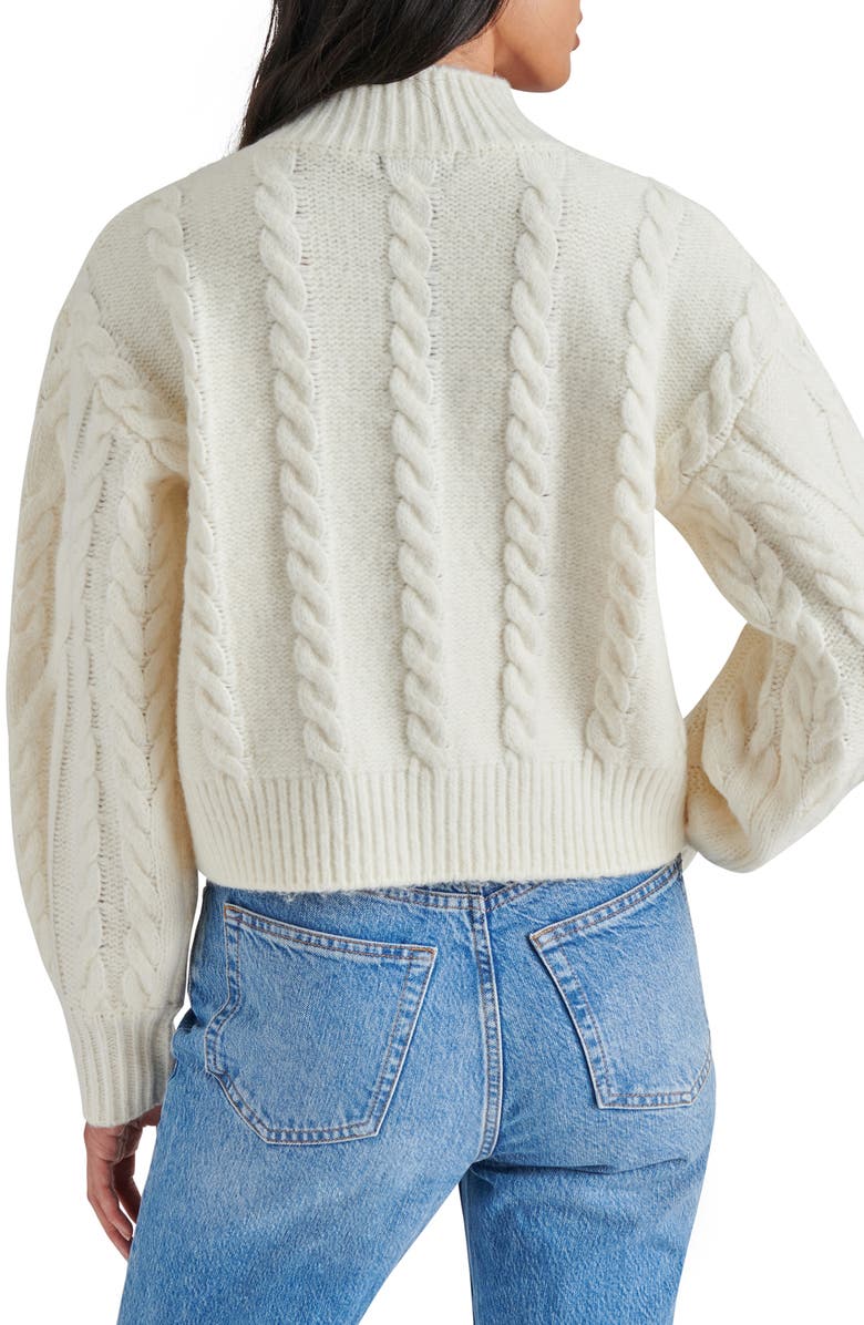 Steve Madden Marcie Cable Stitch Mock Neck Sweater, Alternate, color, 
