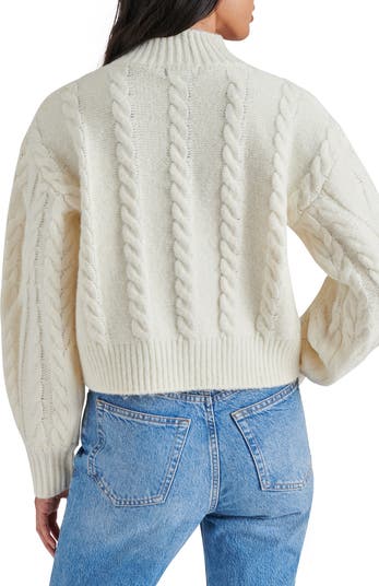 売れ筋商品|||スティーブ マデン ニット&セーター アウター レディース Women's Marcie Cable-Knit Mock-Neck Sweater Whisper White Steve Madden Women's Marcie Cable-Knit Mock-Neck Sweater