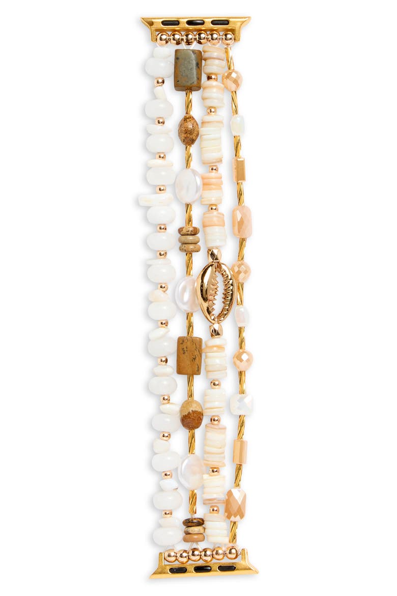 Embellished Chain Apple Watch® Watchband, Main, color, NEUTRAL MULTI- GOLD