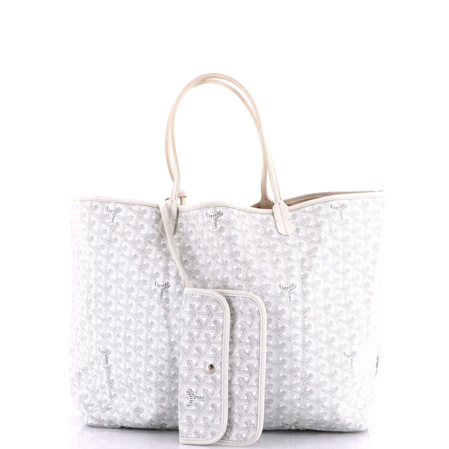 Pre-Owned Goyard Saint Louis Tote Coated Canvas GM, Alternate, color, White