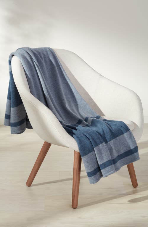Nordstrom Stripe Wool & Cashmere Throw Blanket In Blue