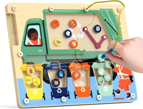 Trash Truck Magnetic Maze Toy, Montessori Toys