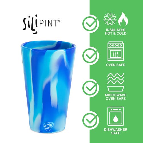 Silipint Silicone Pint Glasses 2 Pack Arctic Sky 16oz Unbreakable Cups