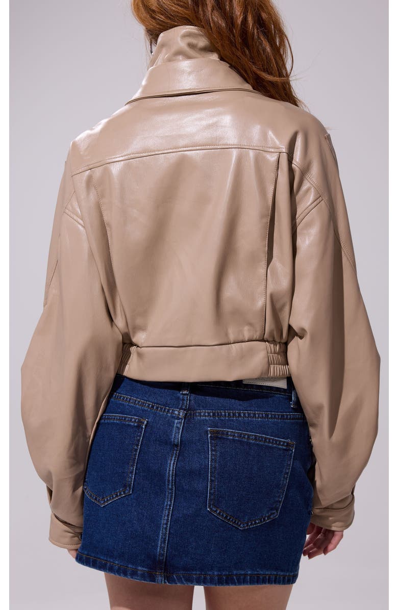 AZALEA WANG Papoose Butter Leather Jacket, Alternate, color, Beige