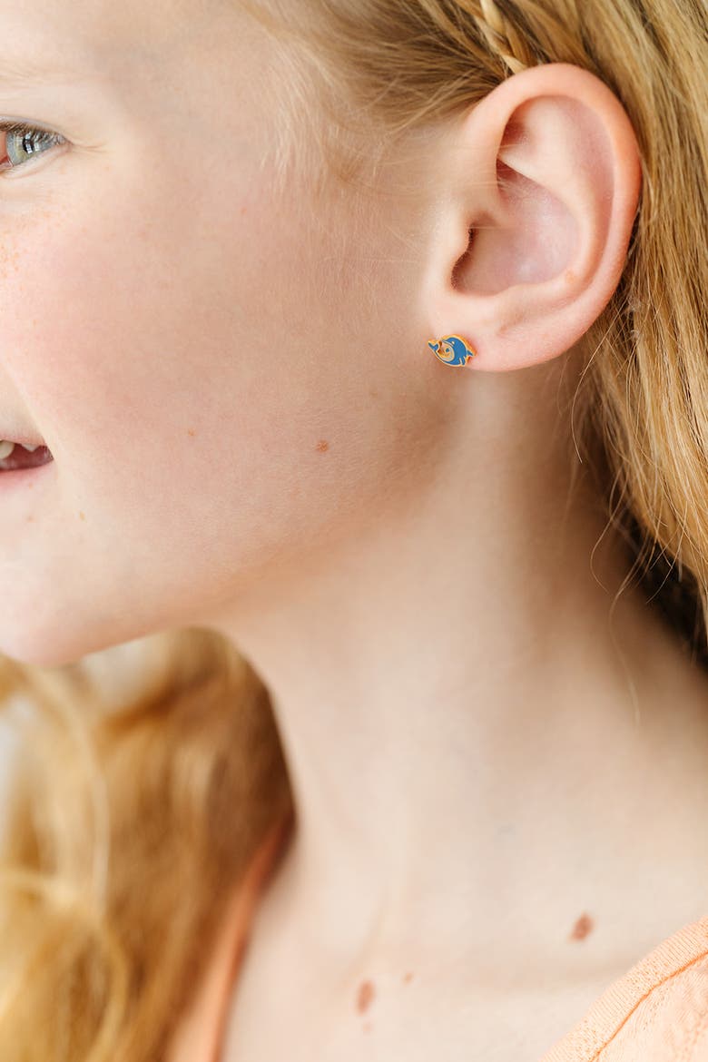 Dolphin Stud Earrings, Alternate, color, Blue