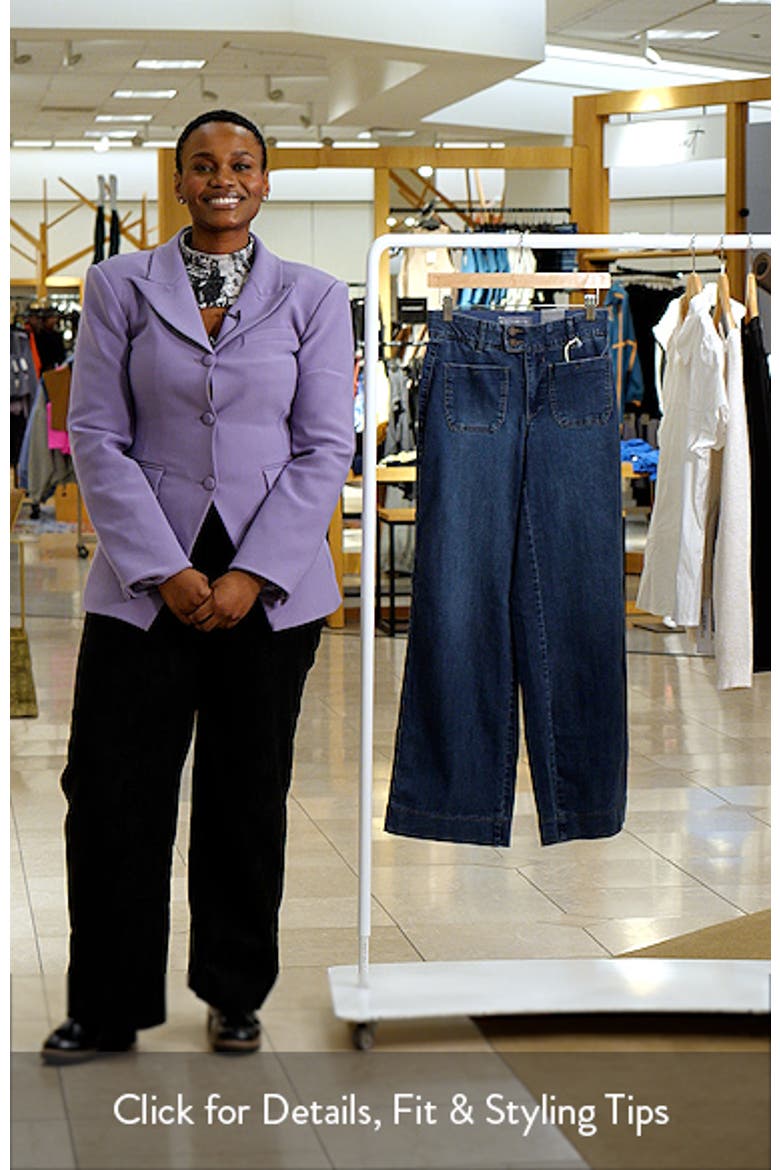 Patch Pocket High Waist Wide Leg Jeans video