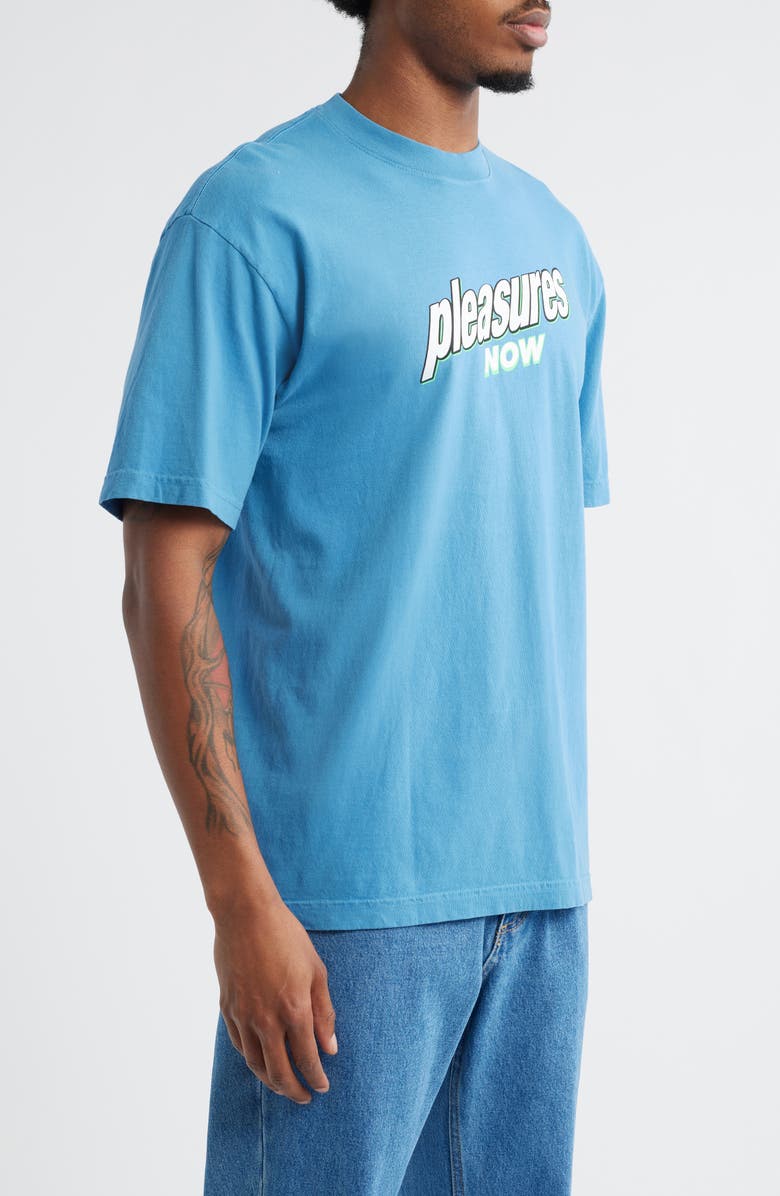 PLEASURES Quench Graphic T-Shirt, Alternate, color, Blue Moon