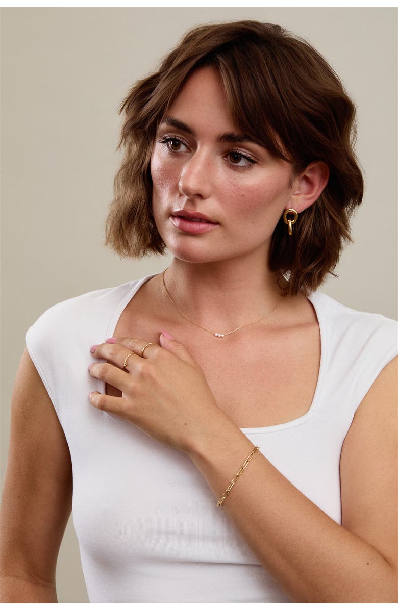 Set & Stones Caroline Pearl Necklace, Alternate, color, Gold