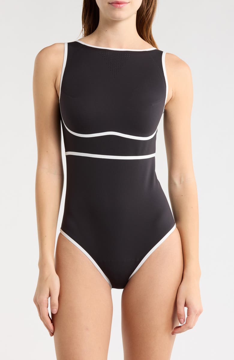Rip Curl Mirage Fusion High Neck One-Piece Swimsuit, Main, color, Black