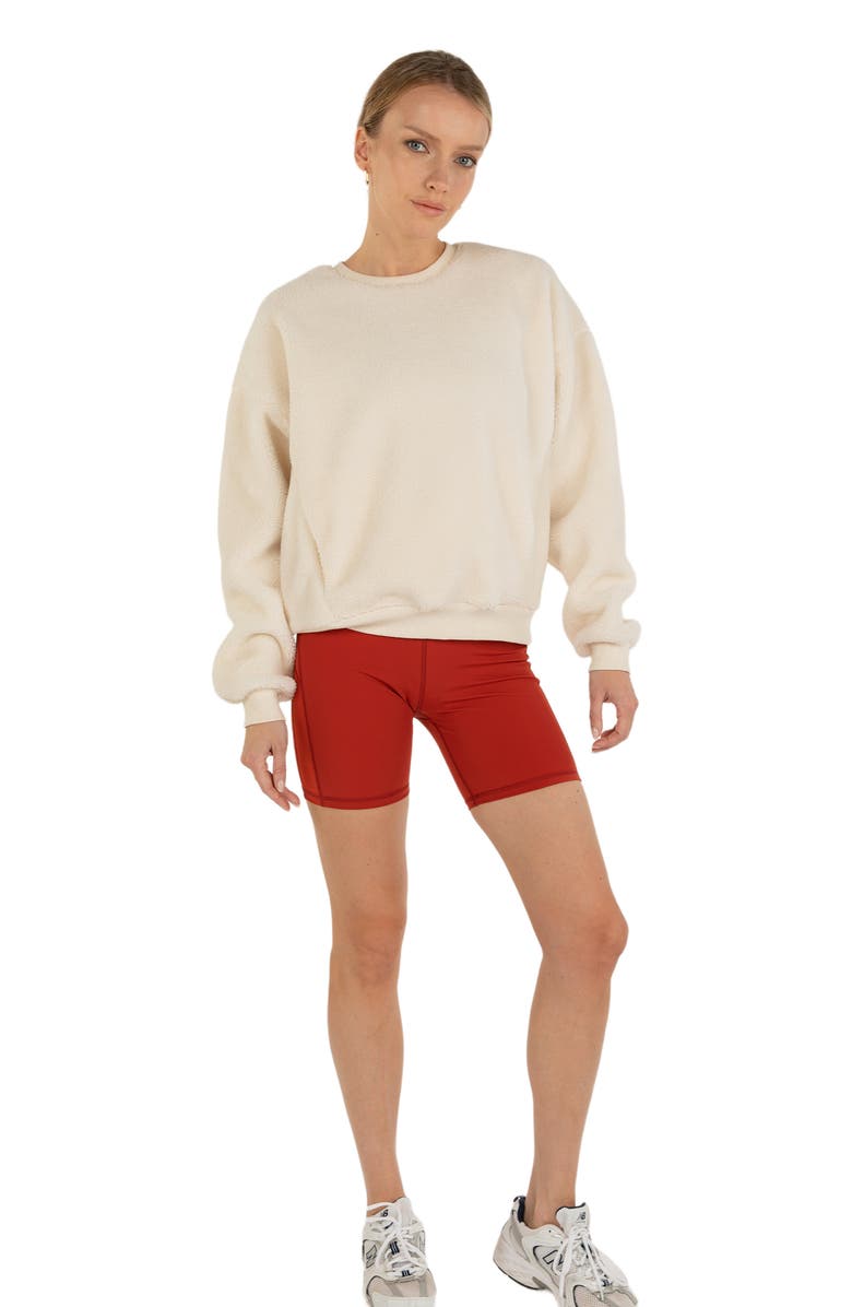 Rebody Active Teddy Micro Fleece Lined Sweatshirt, Alternate, color, Bone