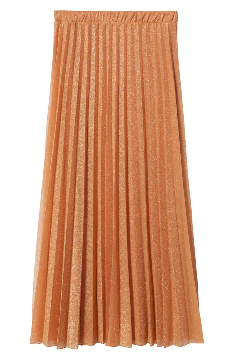 MANGO Metallic Pleated Skirt, Alternate, color,