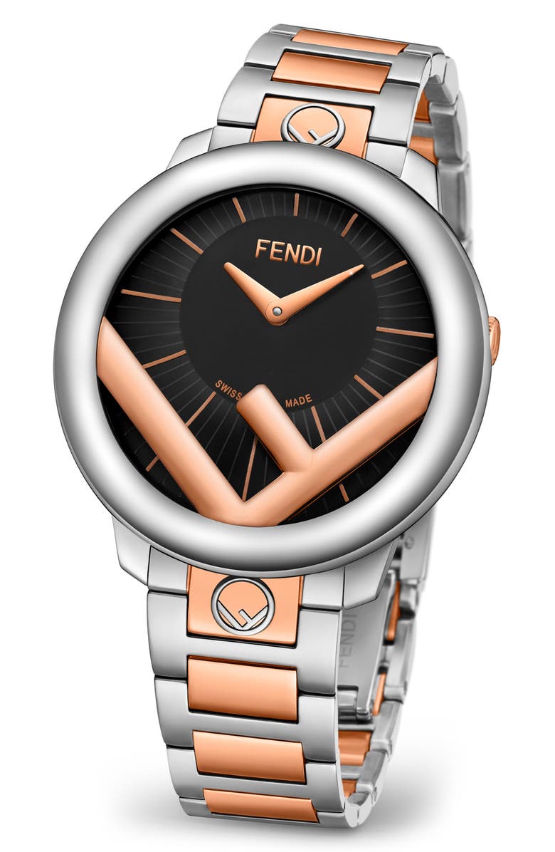 Fendi Run Away Two-Tone Bracelet Watch, 36mm, Alternate, color, Two Tone