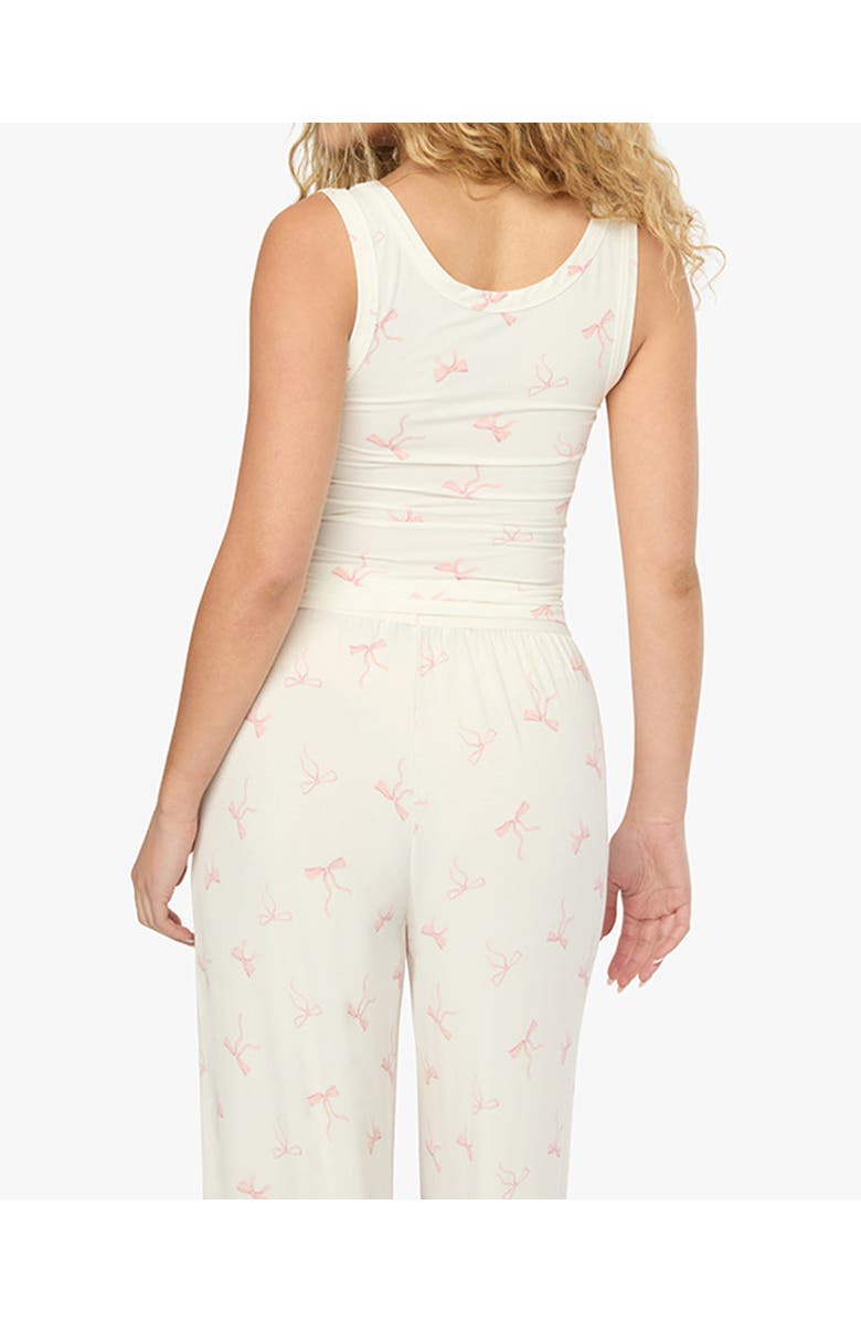 WeWoreWhat Ribbons Scoop Sleep Tank, Alternate, color, Ivory/Pink