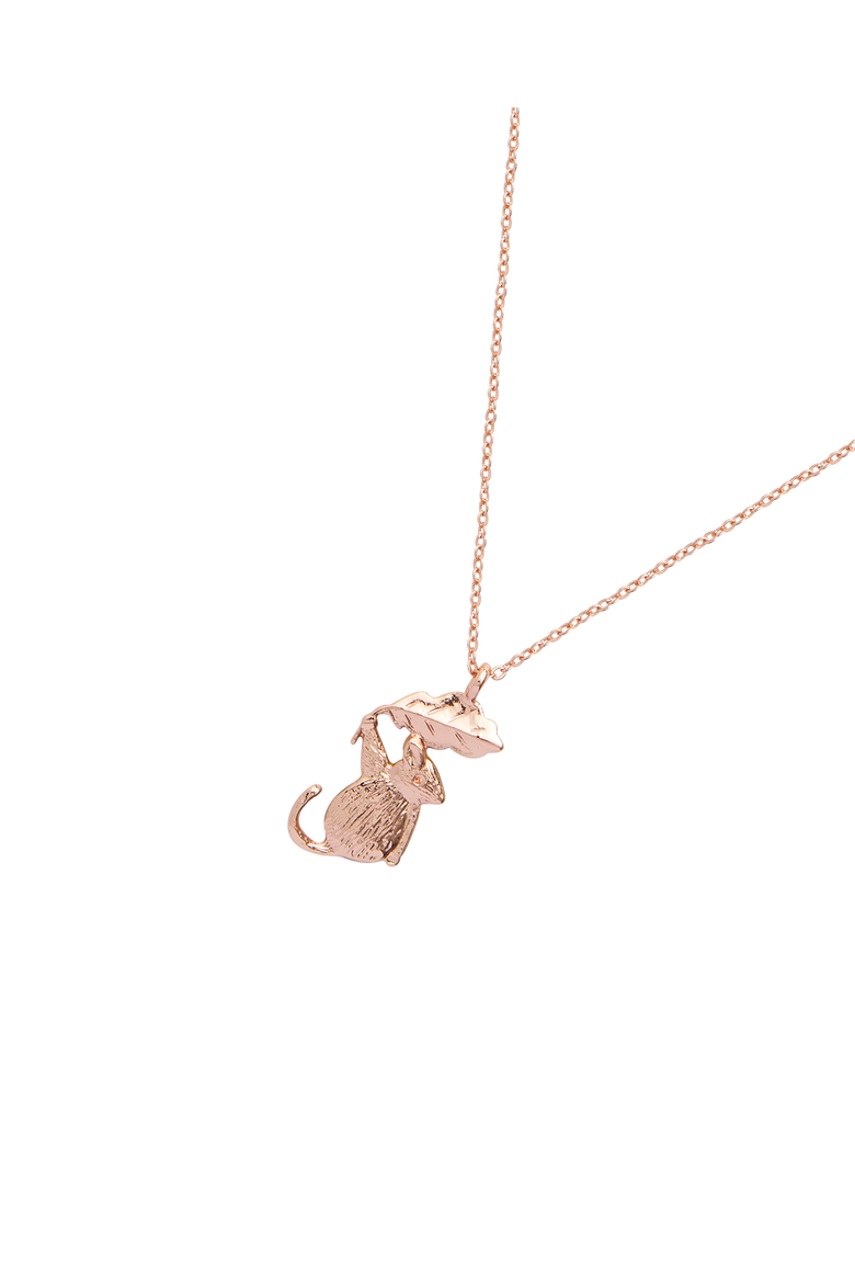 Enamel Dormouse Short Necklace, Alternate, color, Multi & Gold