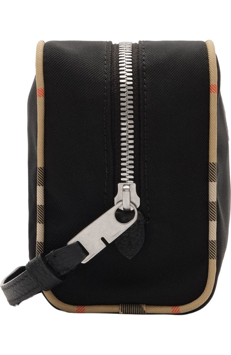 Burberry Medium Check Trim Travel Pouch, Alternate, color, Black