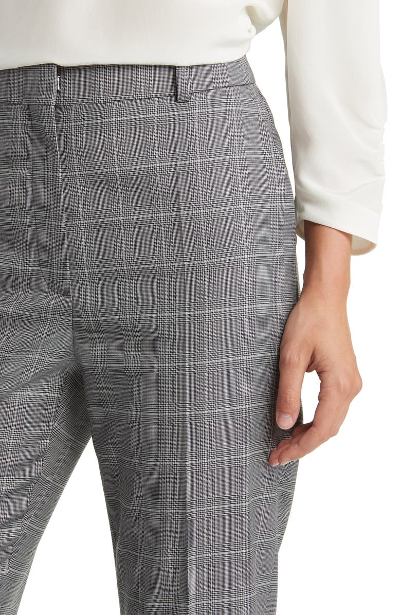 BOSS Tamarina Plaid Virgin Wool Pants, Alternate, color, 