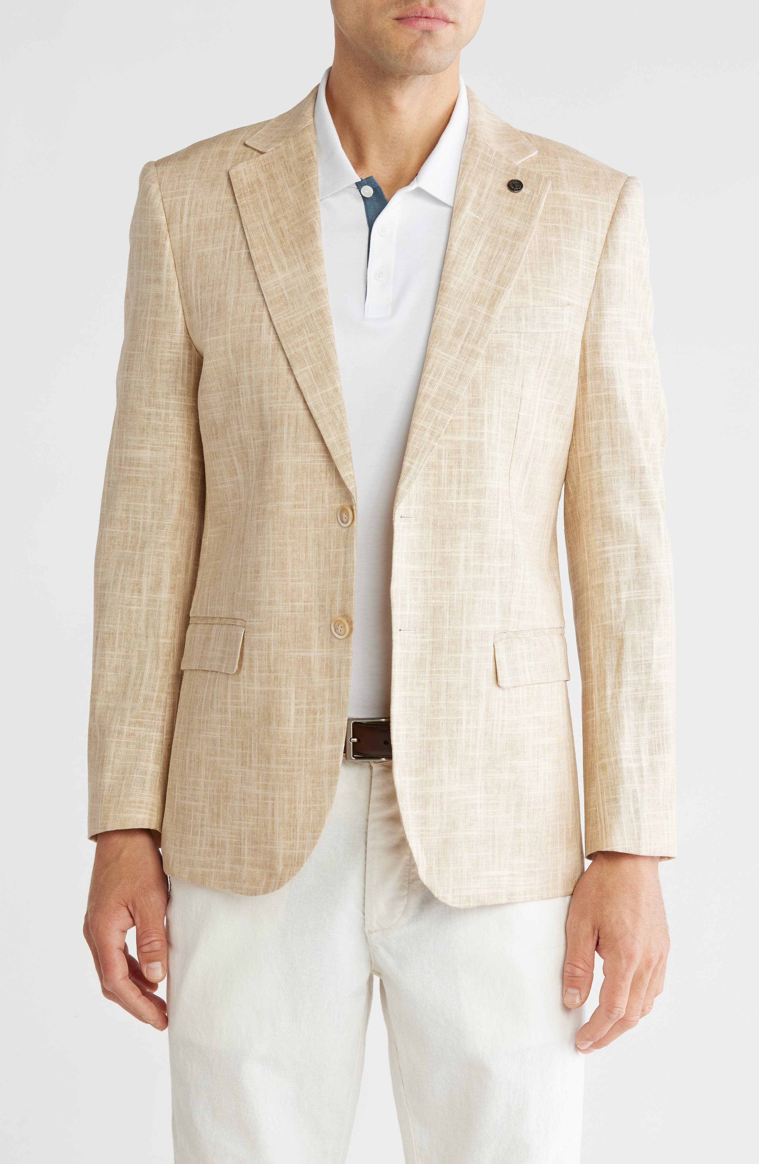 T.R. PREMIUM Slim Fit Wax Linen Blazer