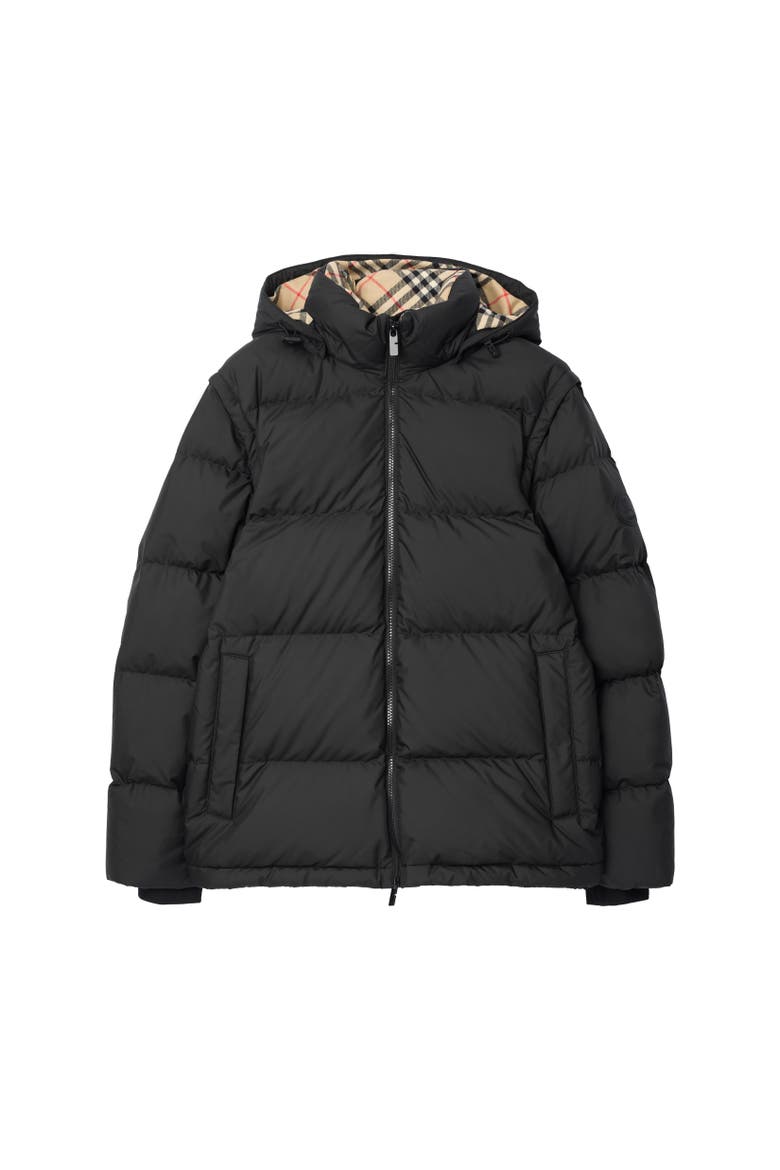 Detachable Sleeve Bideford Puffer Jacket, Alternate, color, Black