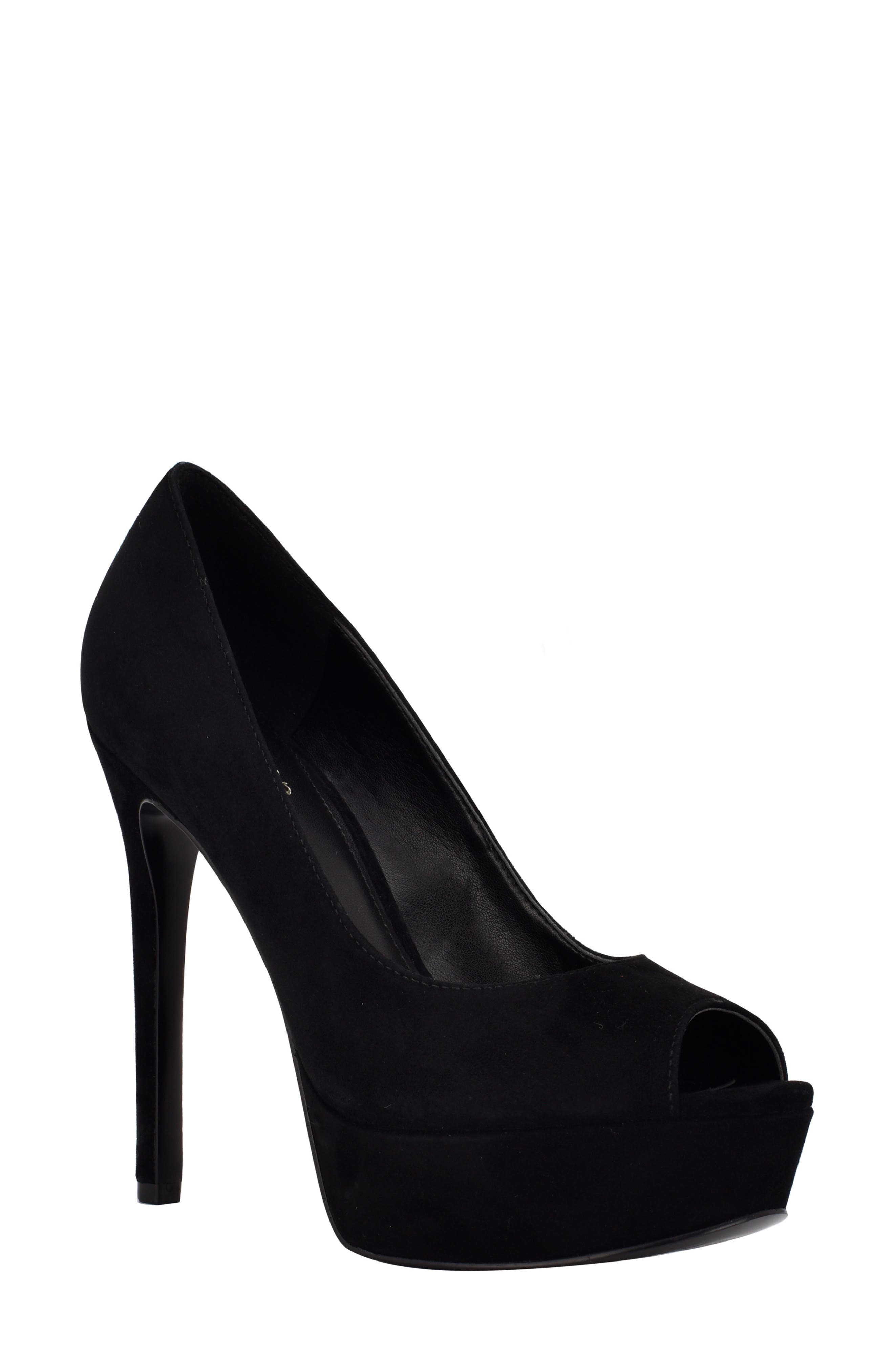 Cacei Peep Toe Platform Pump, Main, color, BLACK