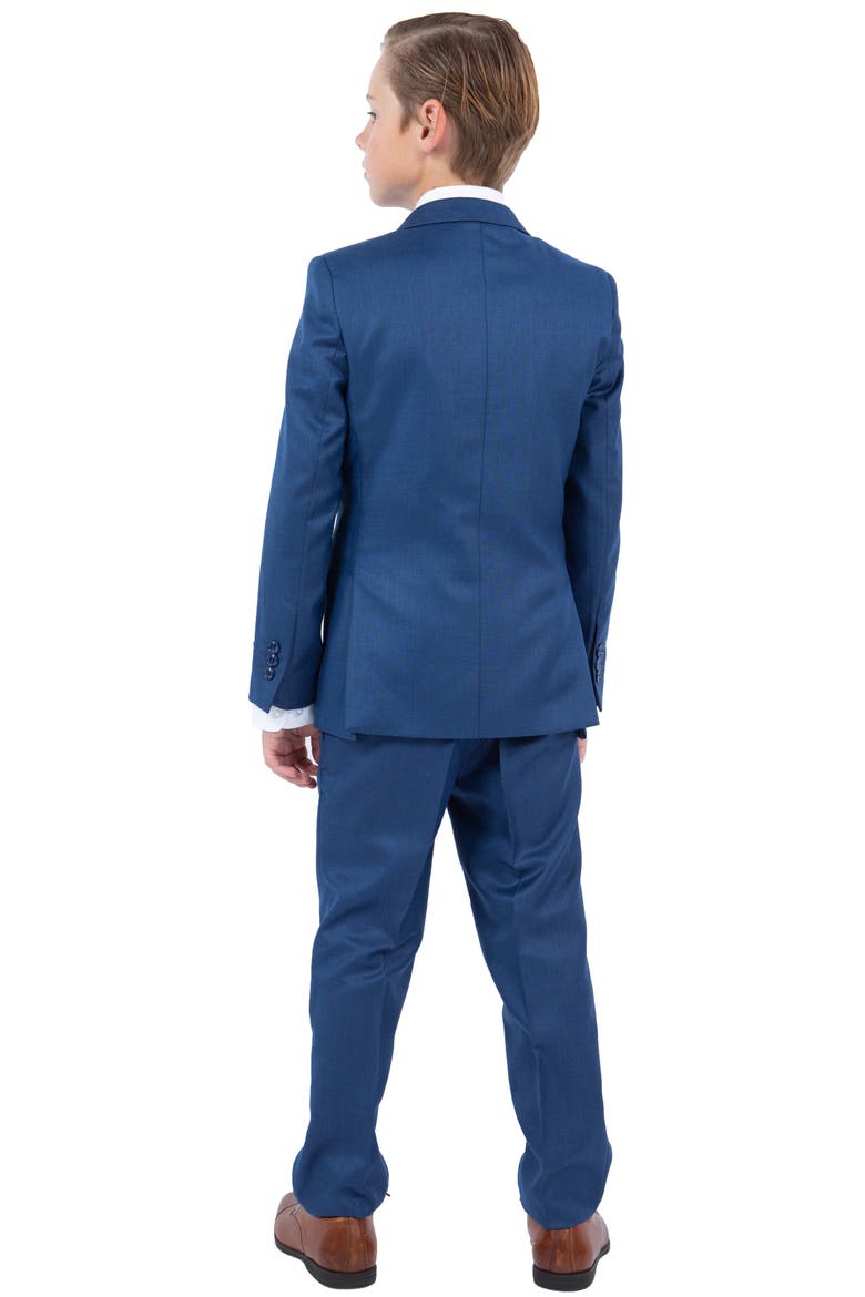 Kids' Blue Five-Piece Sharkskin Suit, Alternate, color, BLUE