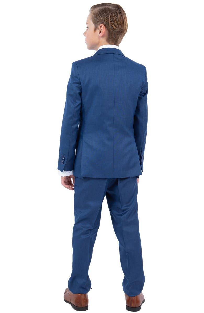 Perry Ellis Kids' Blue Five-Piece Sharkskin Suit, Alternate, color, 