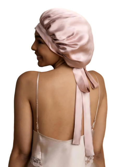 Women's Mulberry Silk Bonnet with Long Ribbons