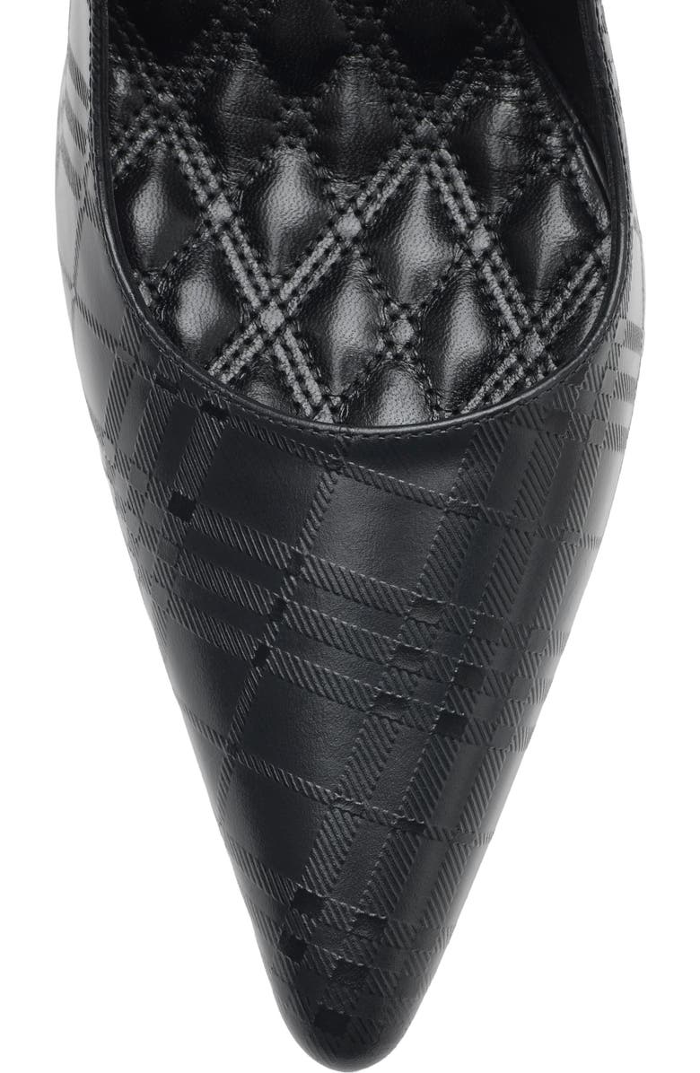 Burberry Check Leather Dame High Pumps, Alternate, color, Black