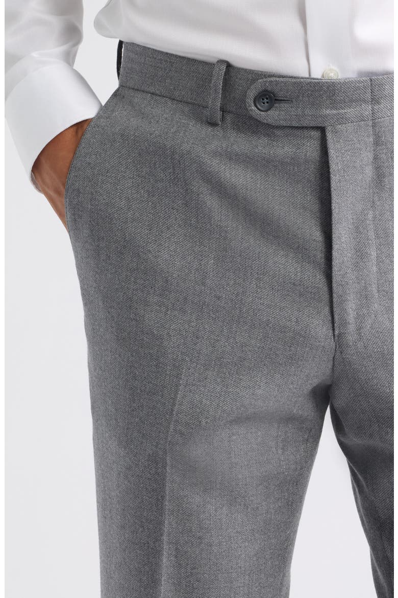 Harker Flat Front Wool & Cashmere Trousers, Alternate, color, LIGHT GREY