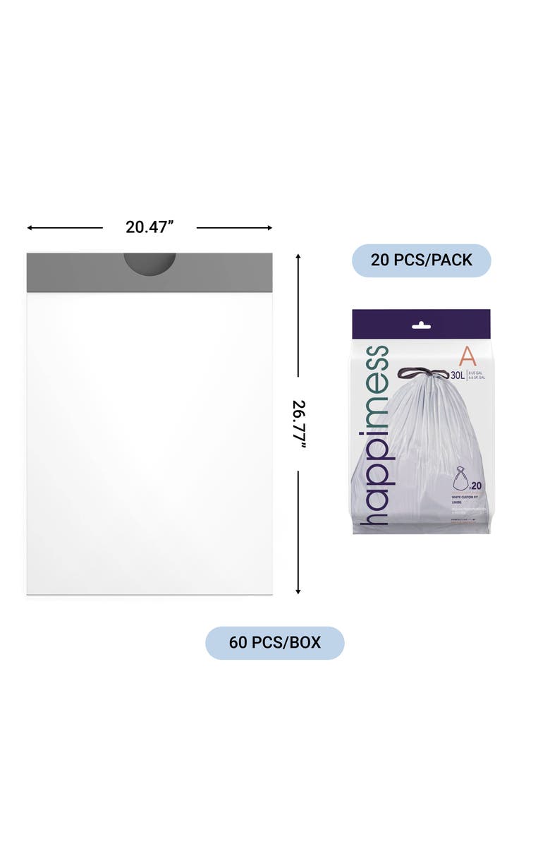 HAPPIMESS Scented Trash Can Liners, White Drawstring,, Alternate, color, Lavender: 8Gal