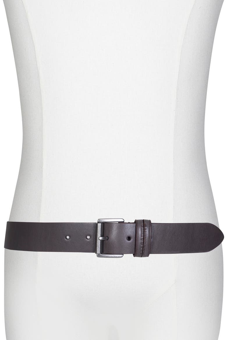 Split Loop Leather Belt, Alternate, color, GREY