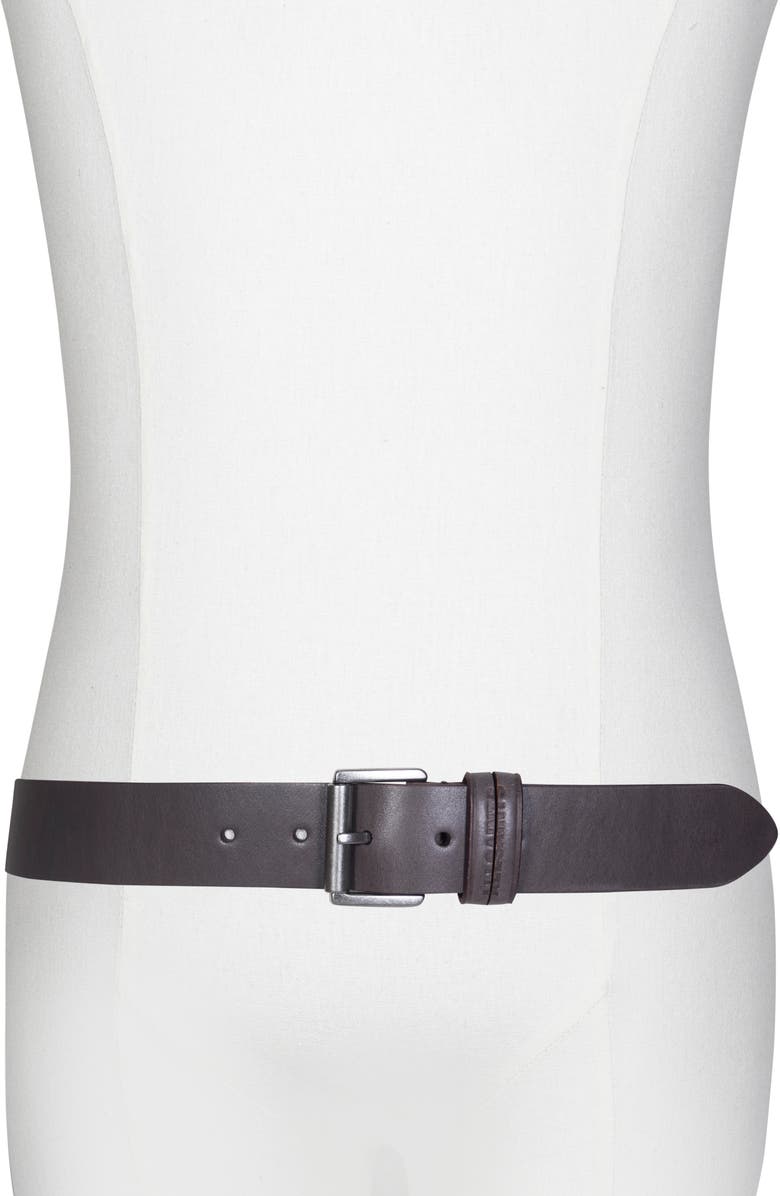 AllSaints Split Loop Leather Belt, Alternate, color, Grey