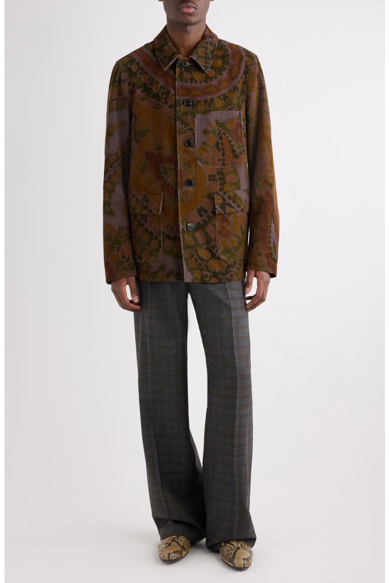Penrud Plaid Pleated Wool Trousers, Alternate, color, BROWN