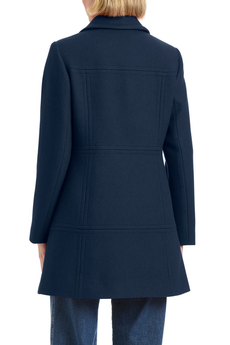 Double Breasted Wool Blend A-Line Coat, Alternate, color, PARISIAN NAVY