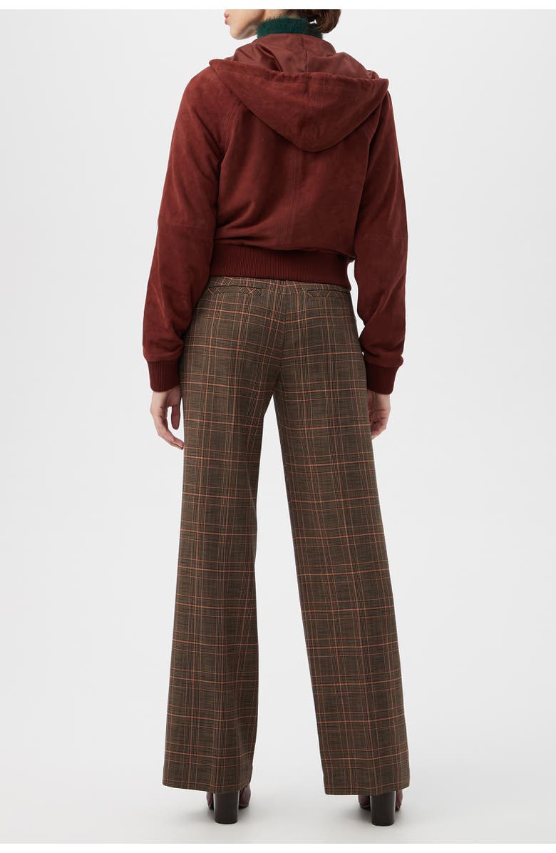 Trina Turk Dalma Suede Hooded Jacket, Alternate, color, Mahogany